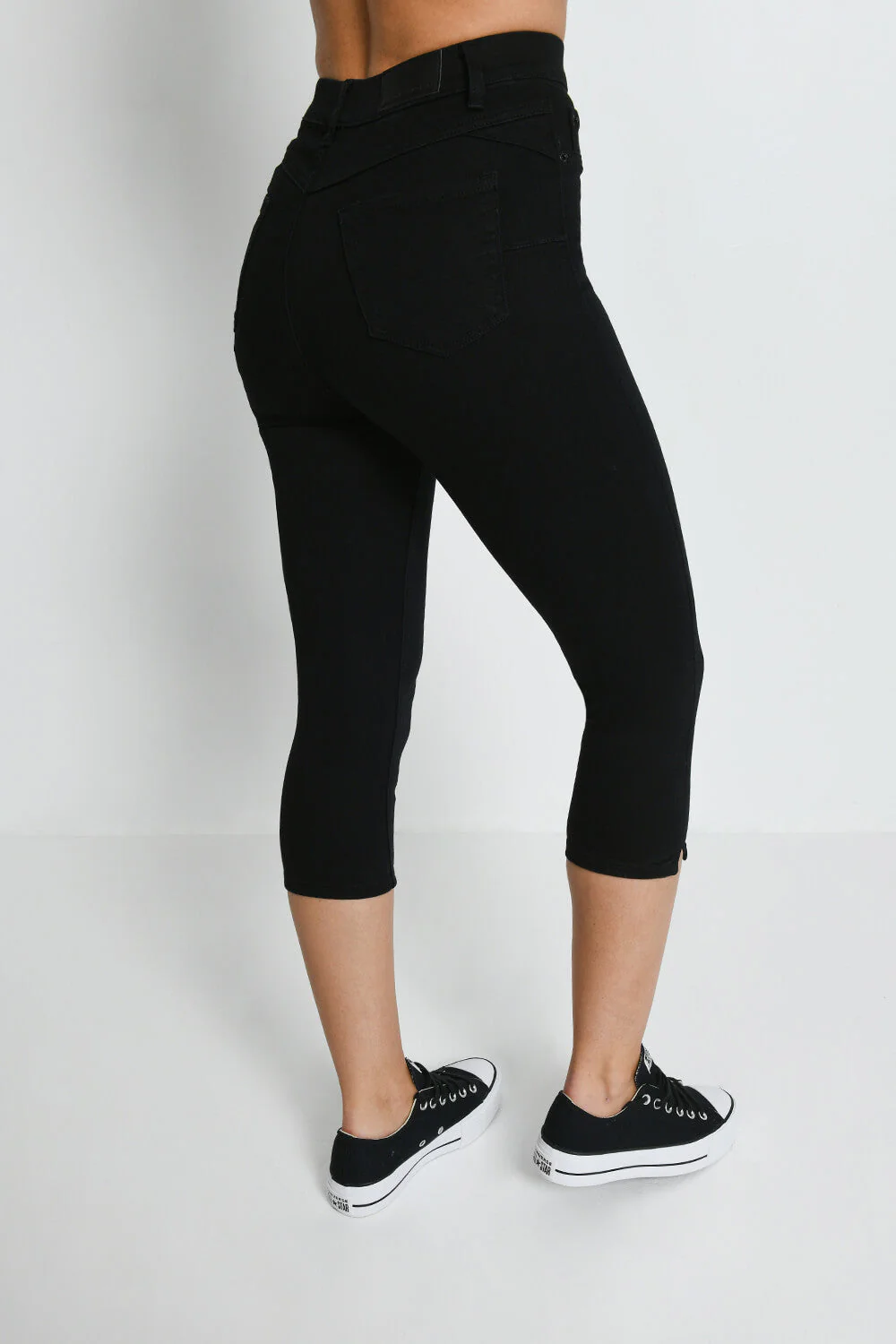 Cropped Jeggings - Black - Image 3