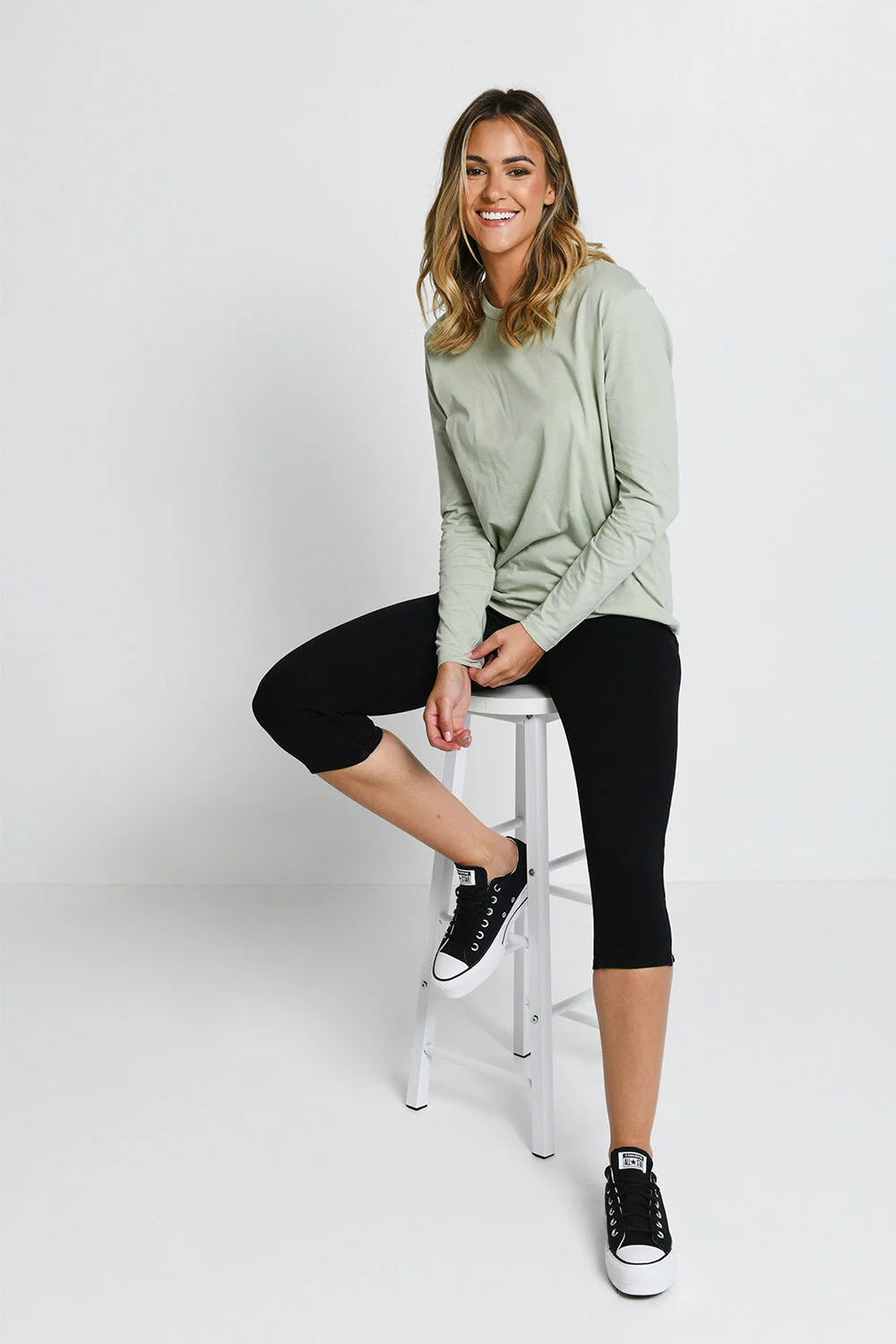 Cropped Jeggings - Black - Image 5