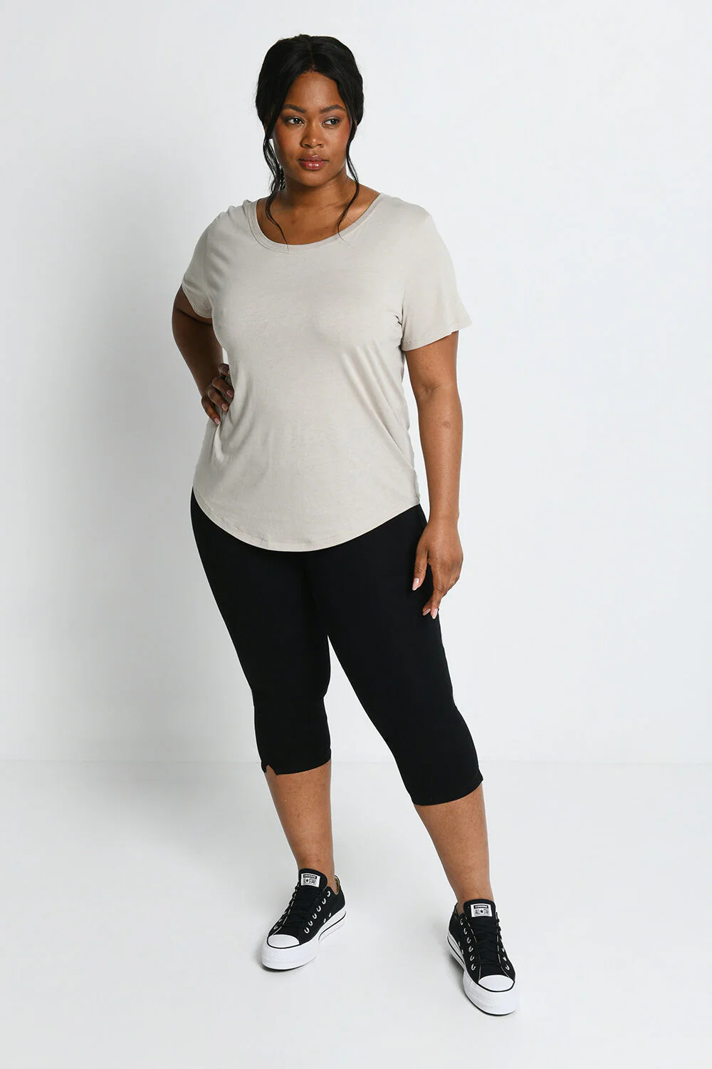 Cropped Jeggings - Black - Image 6