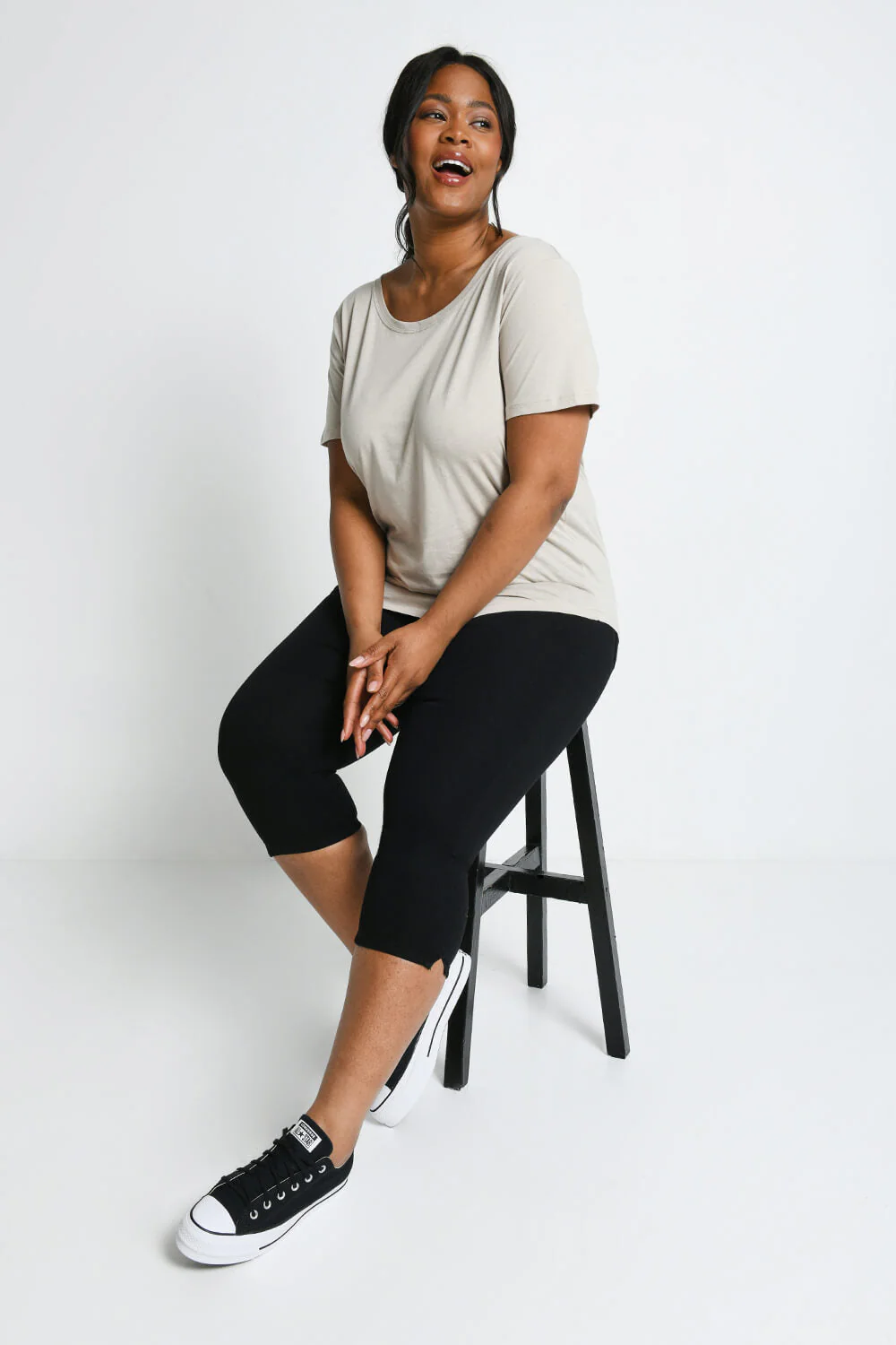 Cropped Jeggings - Black - Image 7