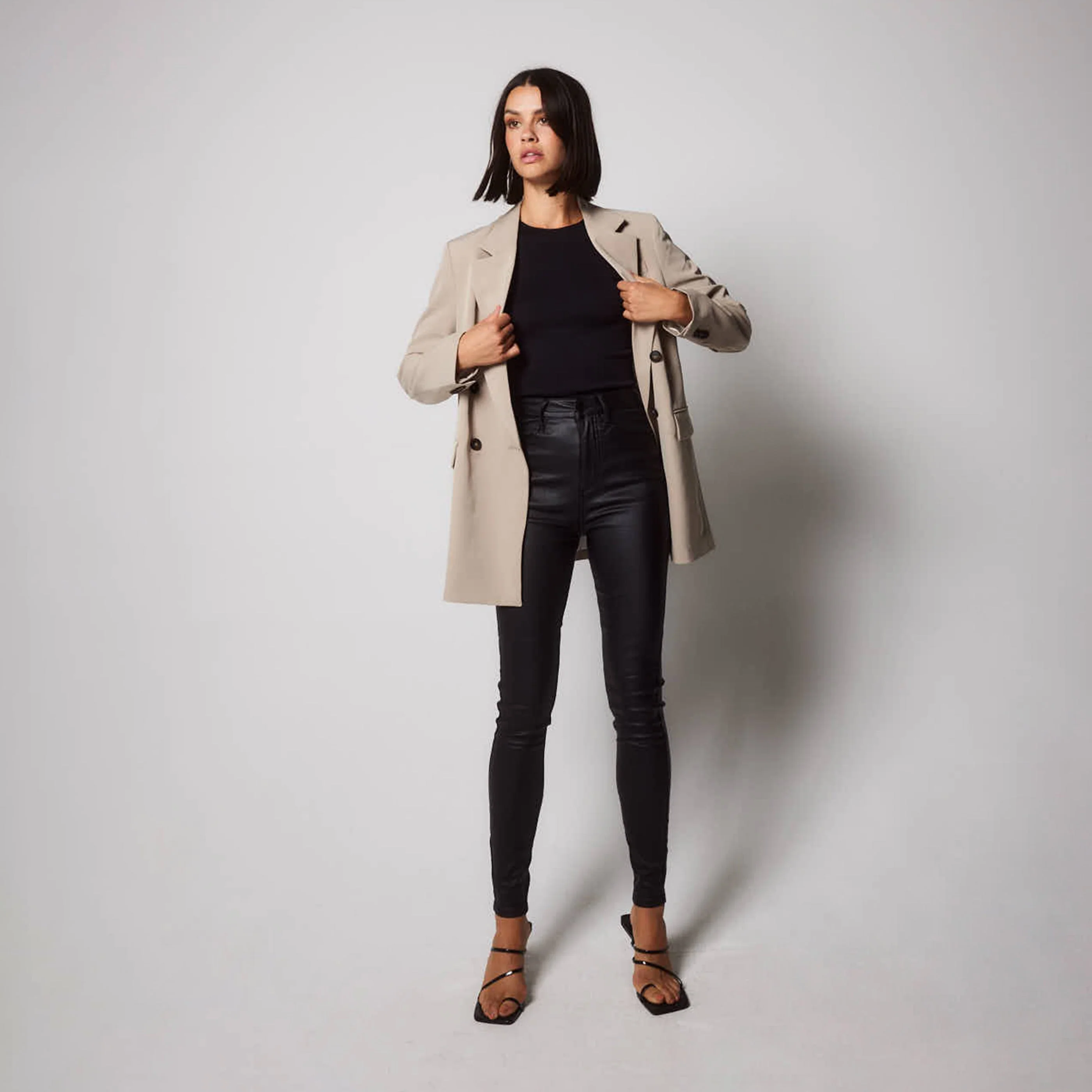 Coated Jeans - Black - Image 3