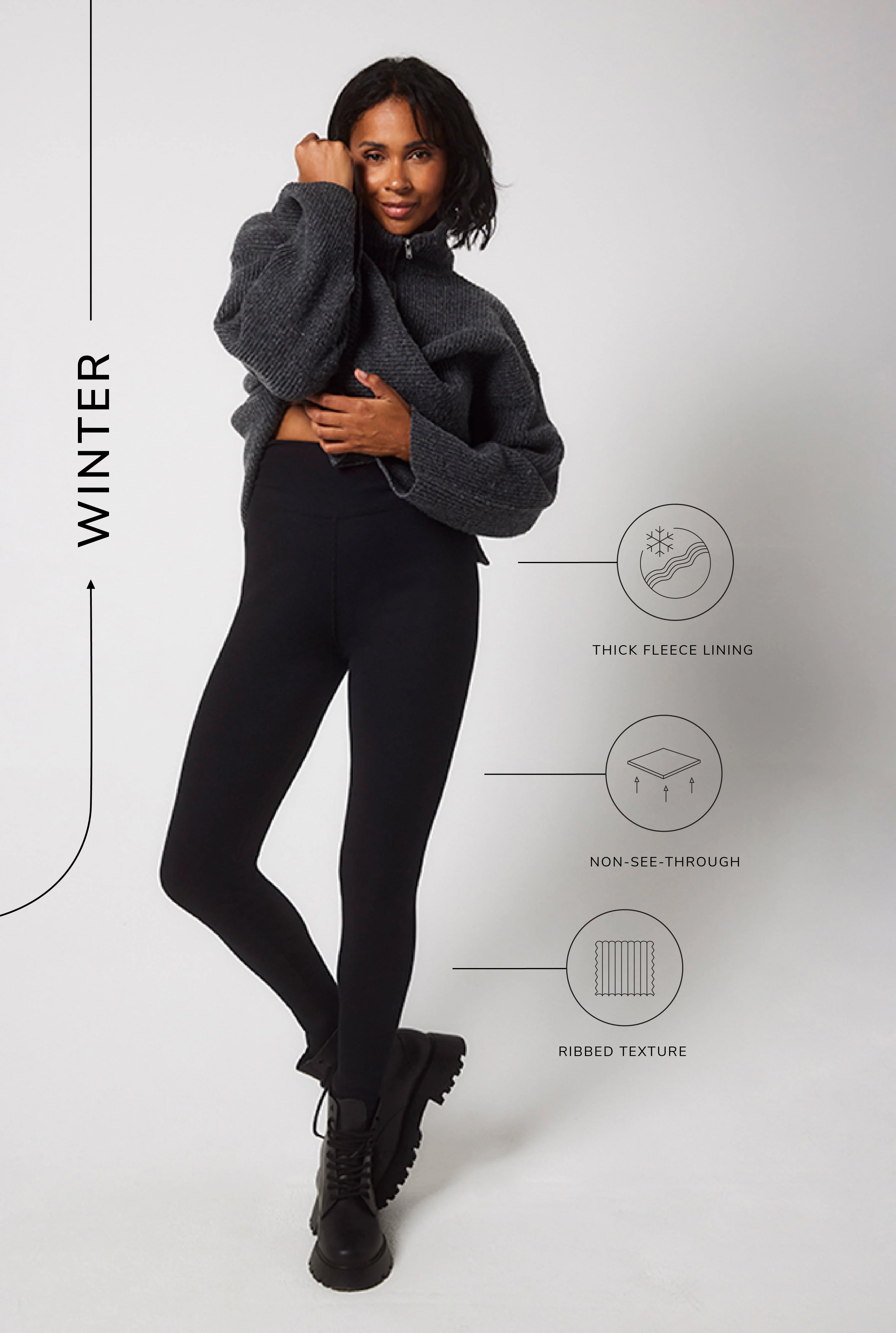 Extreme Fleece Lined Leggings - Black - Image 3