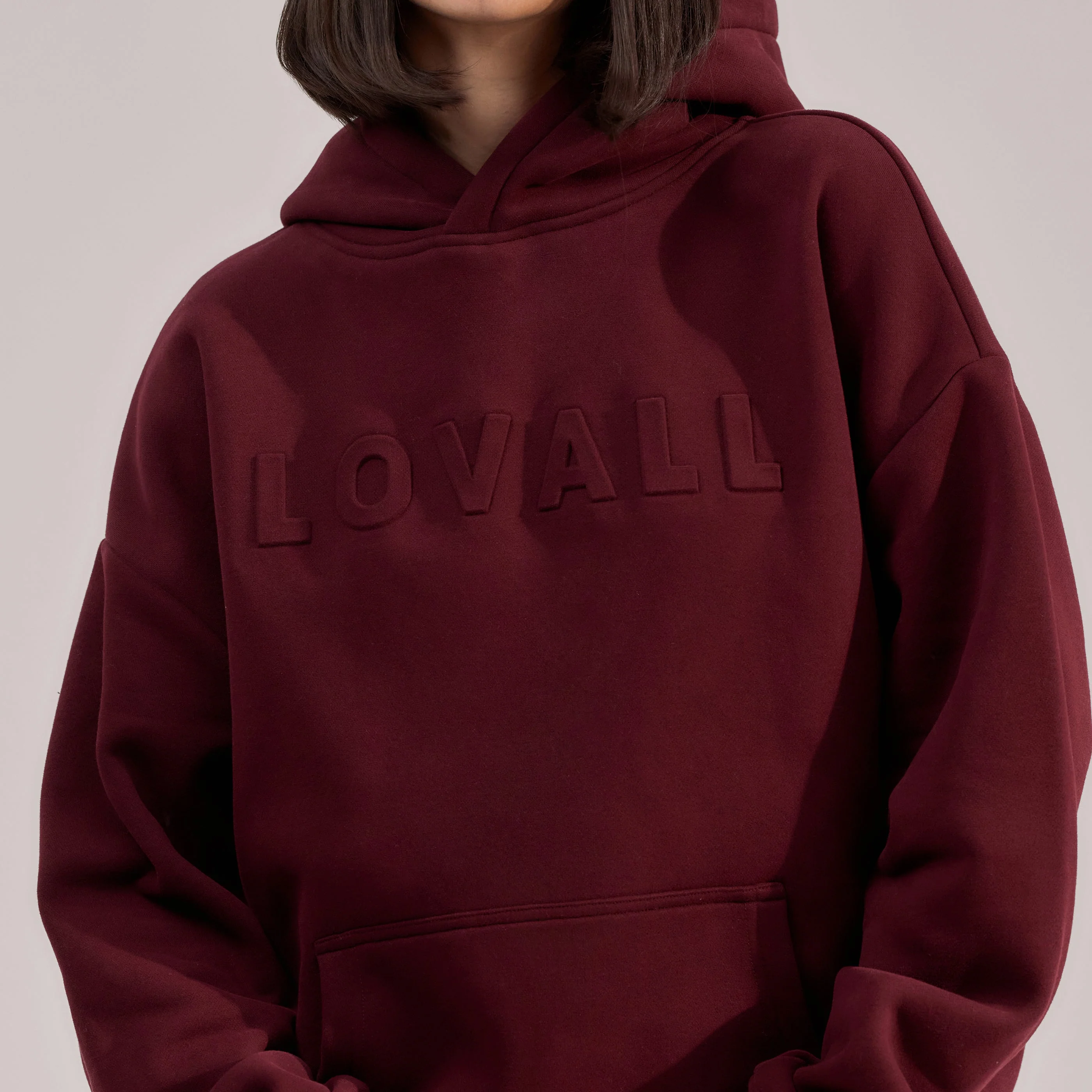 Heavyweight Oversized Hoodie - Burgundy - Image 4