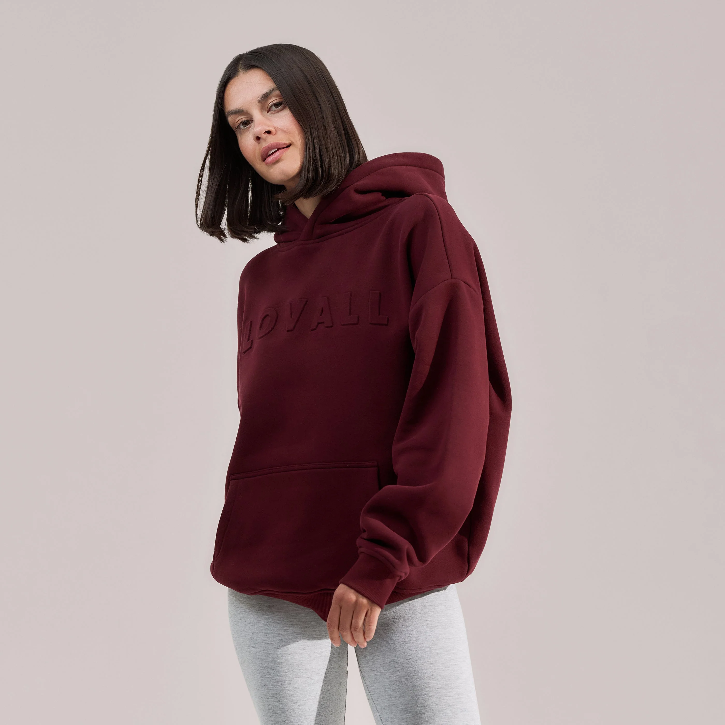 Heavyweight Oversized Hoodie - Burgundy - Image 5