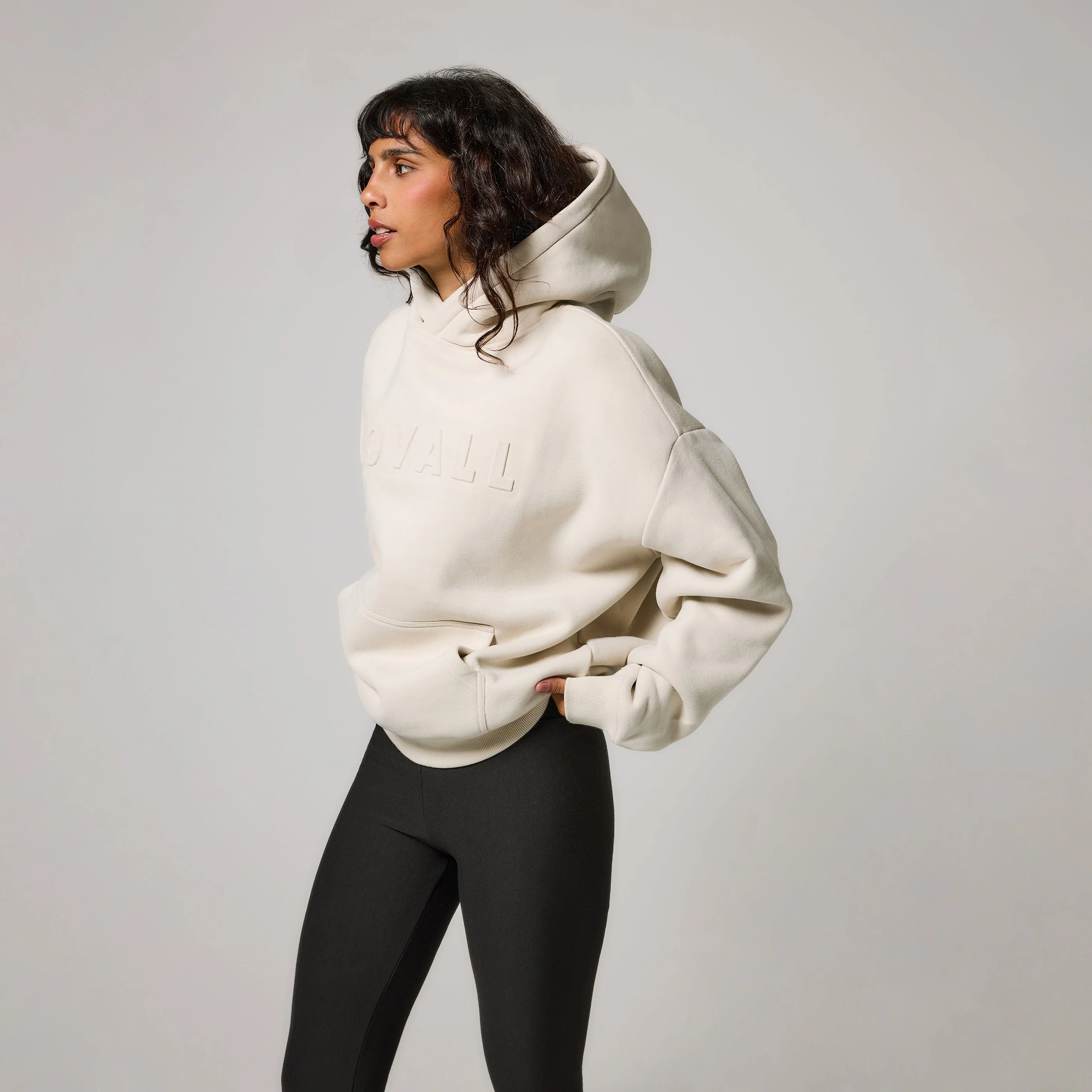 Heavyweight Oversized Hoodie - Ecru - Image 3