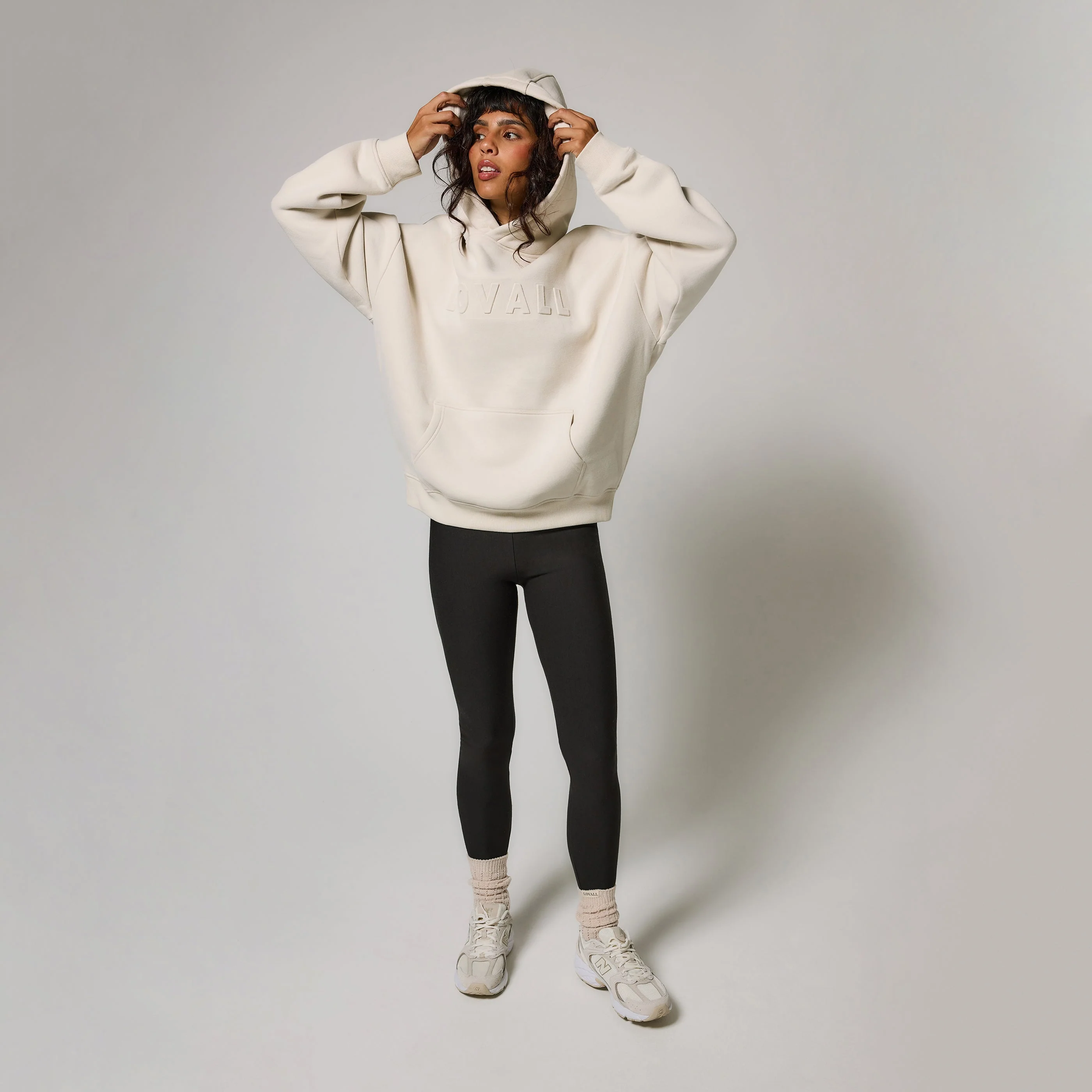 Heavyweight Oversized Hoodie - Ecru - Image 4