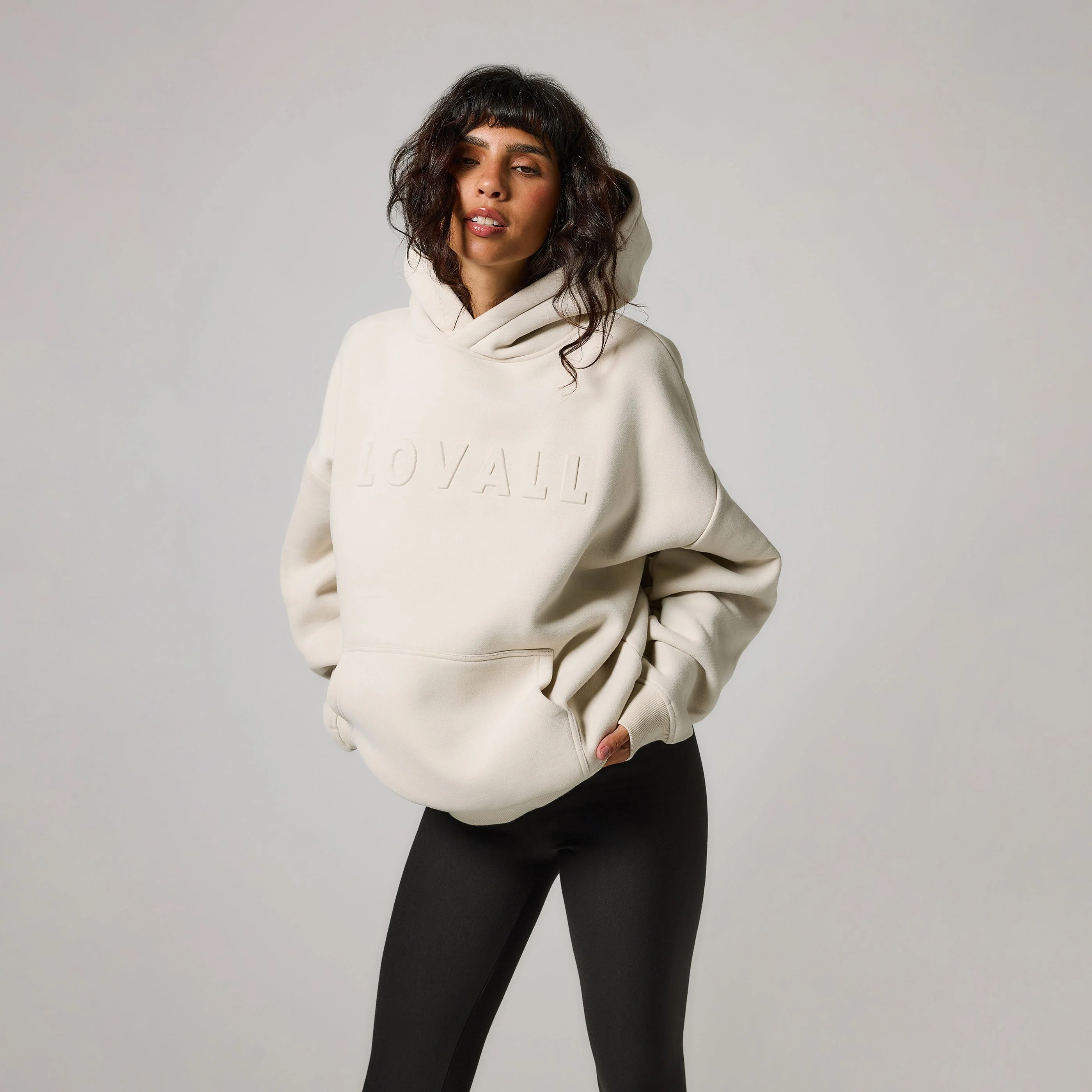 Heavyweight Oversized Hoodie - Ecru - Image 5