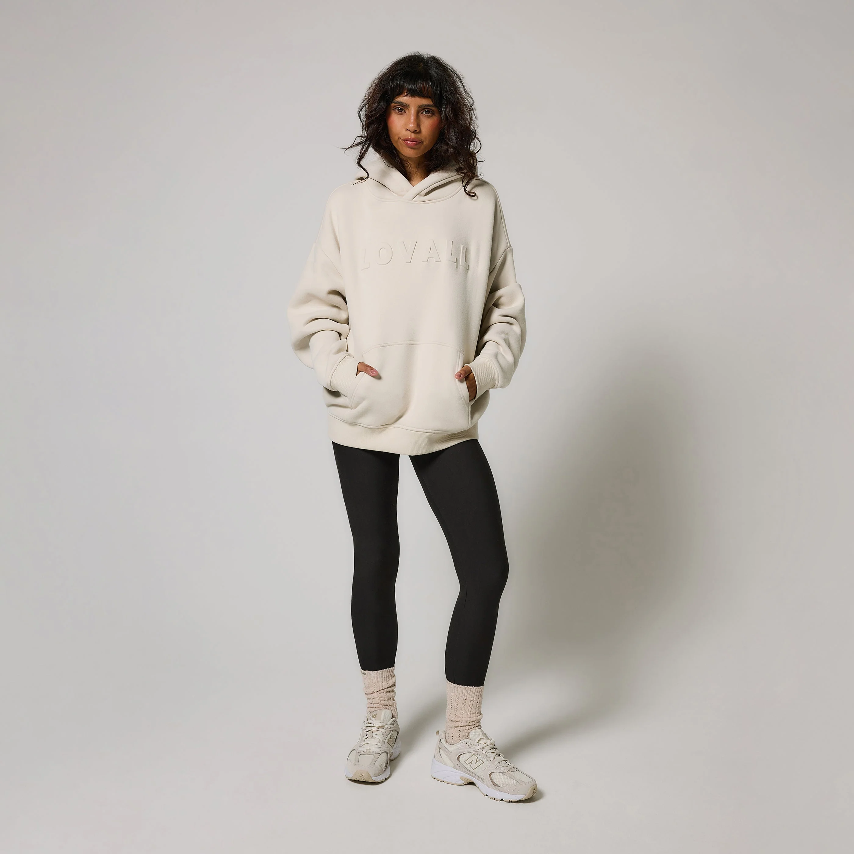 Heavyweight Oversized Hoodie - Ecru - Image 6