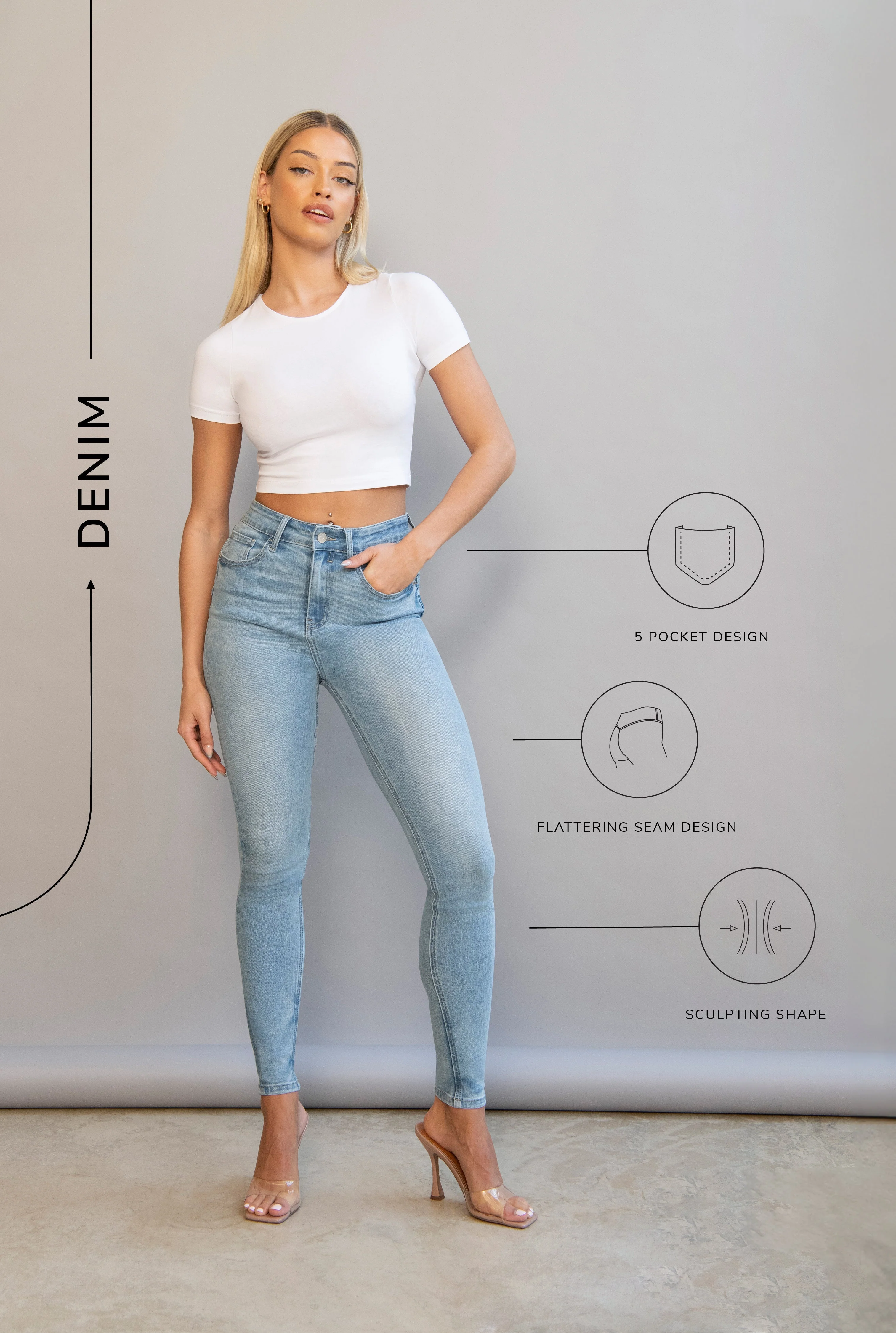 Lift & Shape Jeans - Light Bleach - Image 3