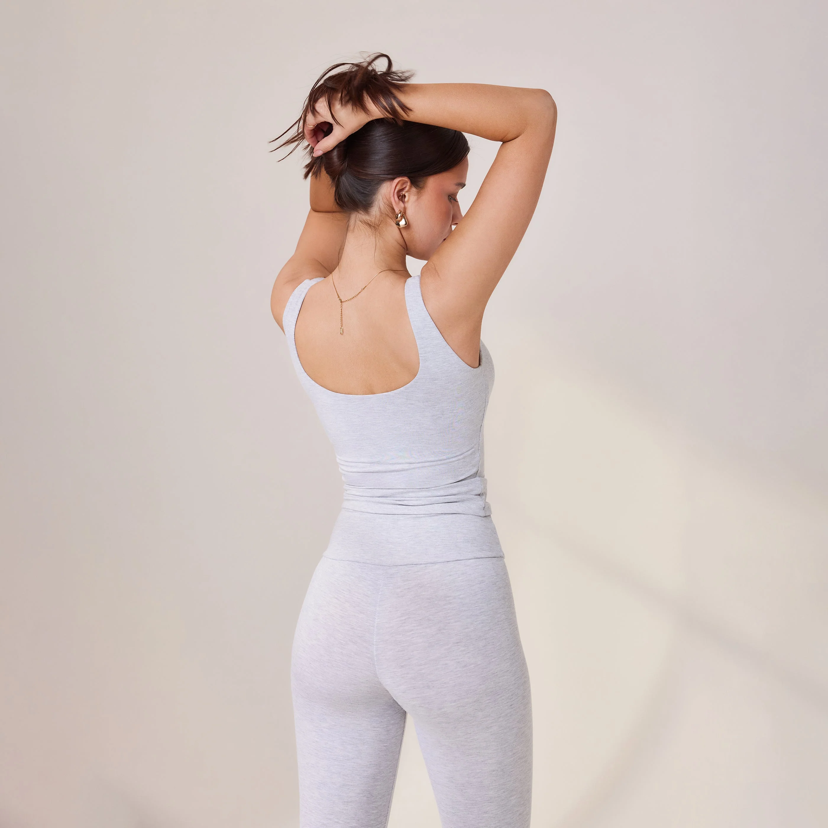 Lightweight Everyday Tank Top - Light Grey Marl - Image 3