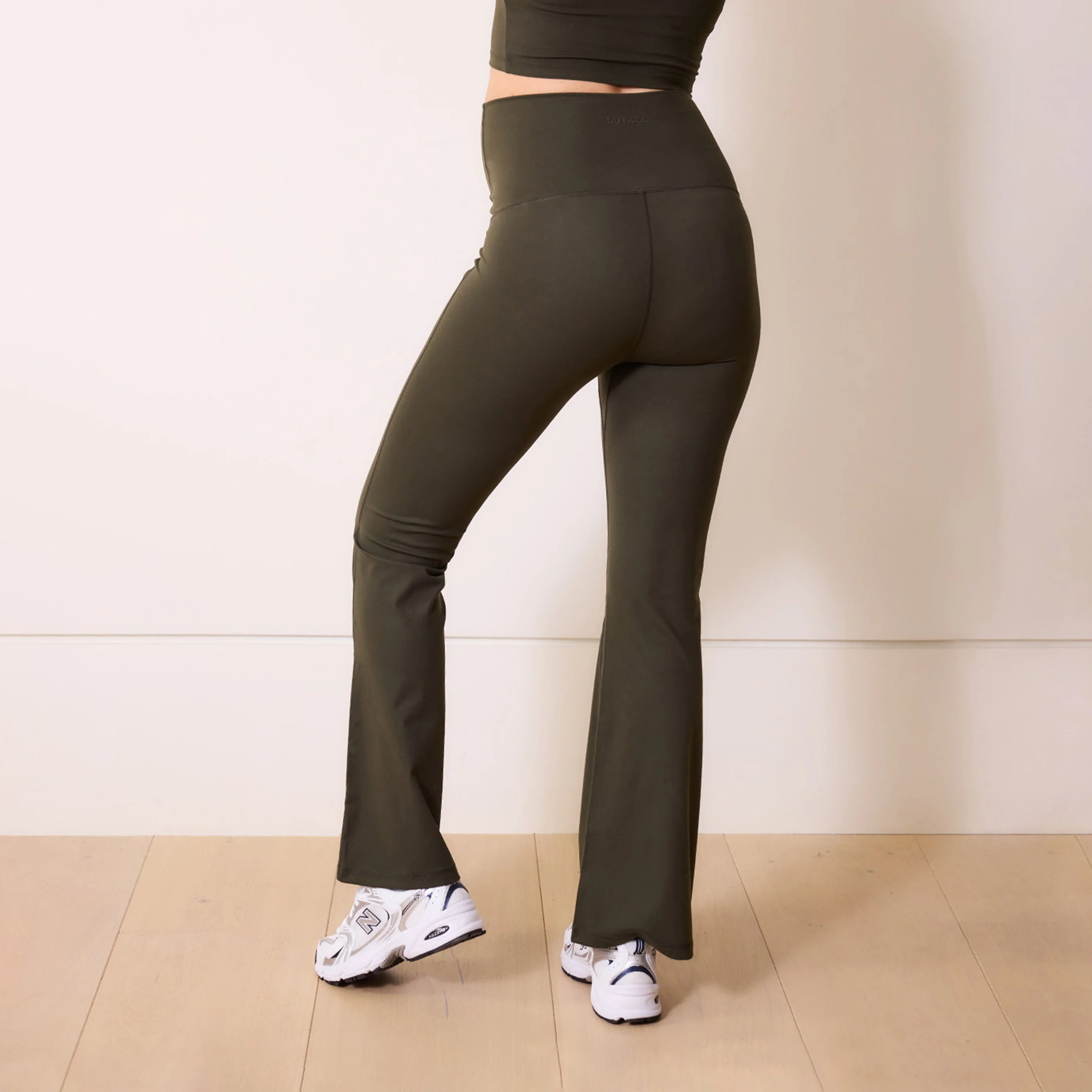 Maternity 24/7 Revitalise Flare Leggings - Deep Olive - Image 6