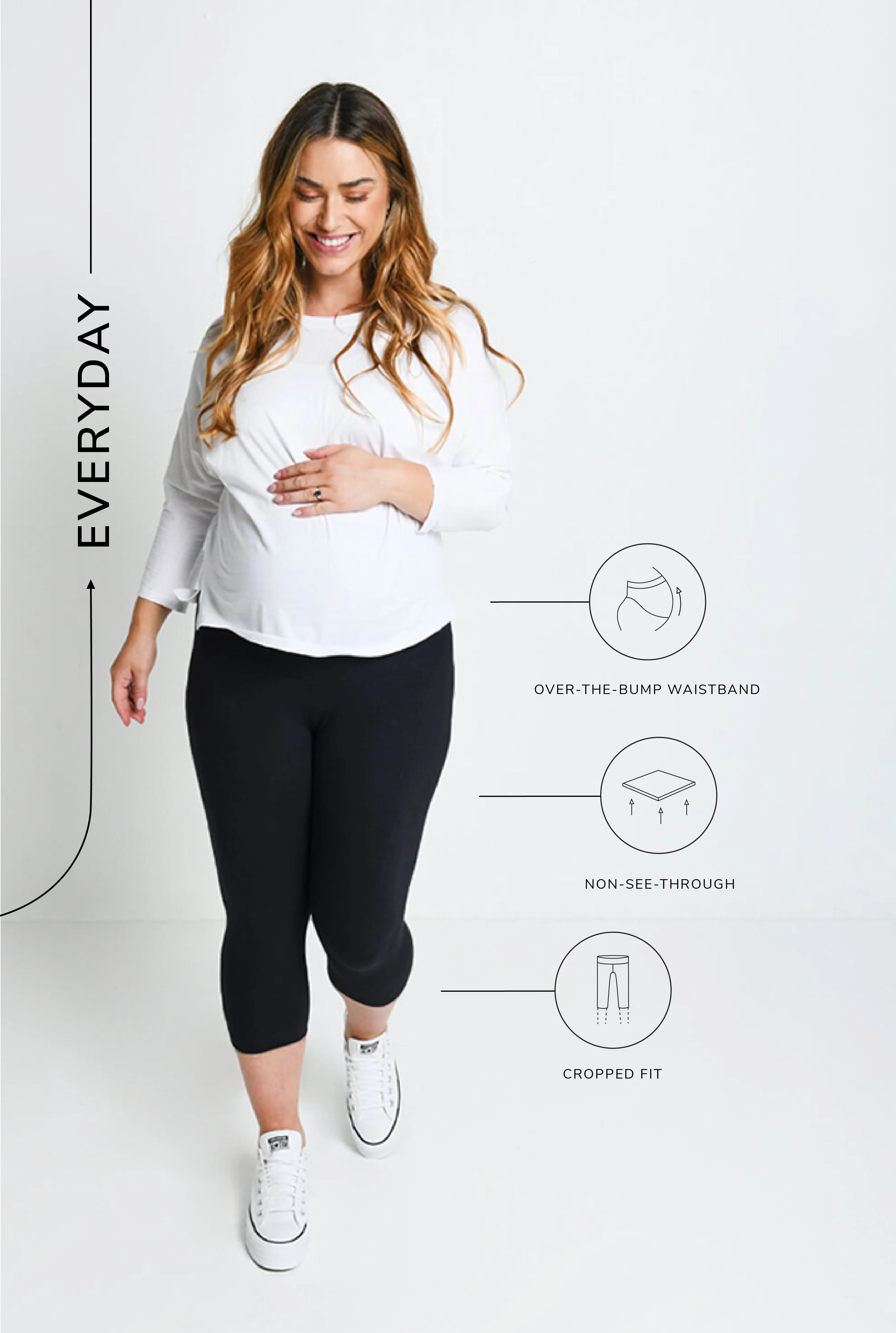 Maternity Everyday Cropped Leggings - Black - Image 6