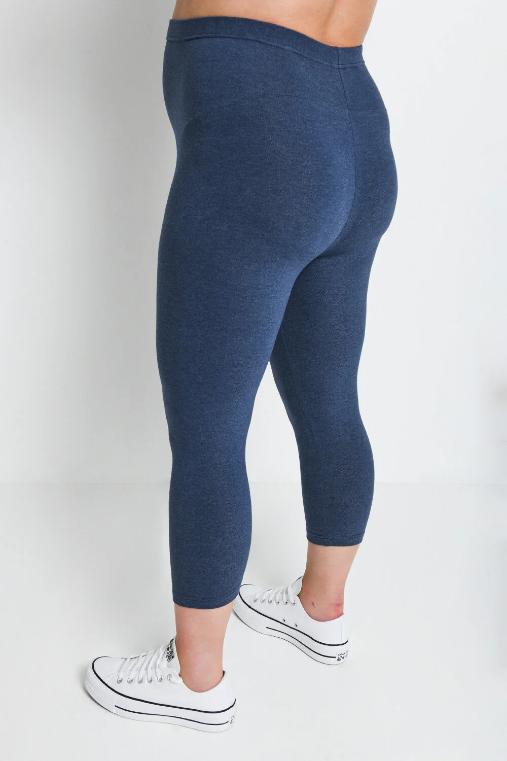 Maternity Everyday Cropped Leggings - Infinity Blue Marl - Image 3