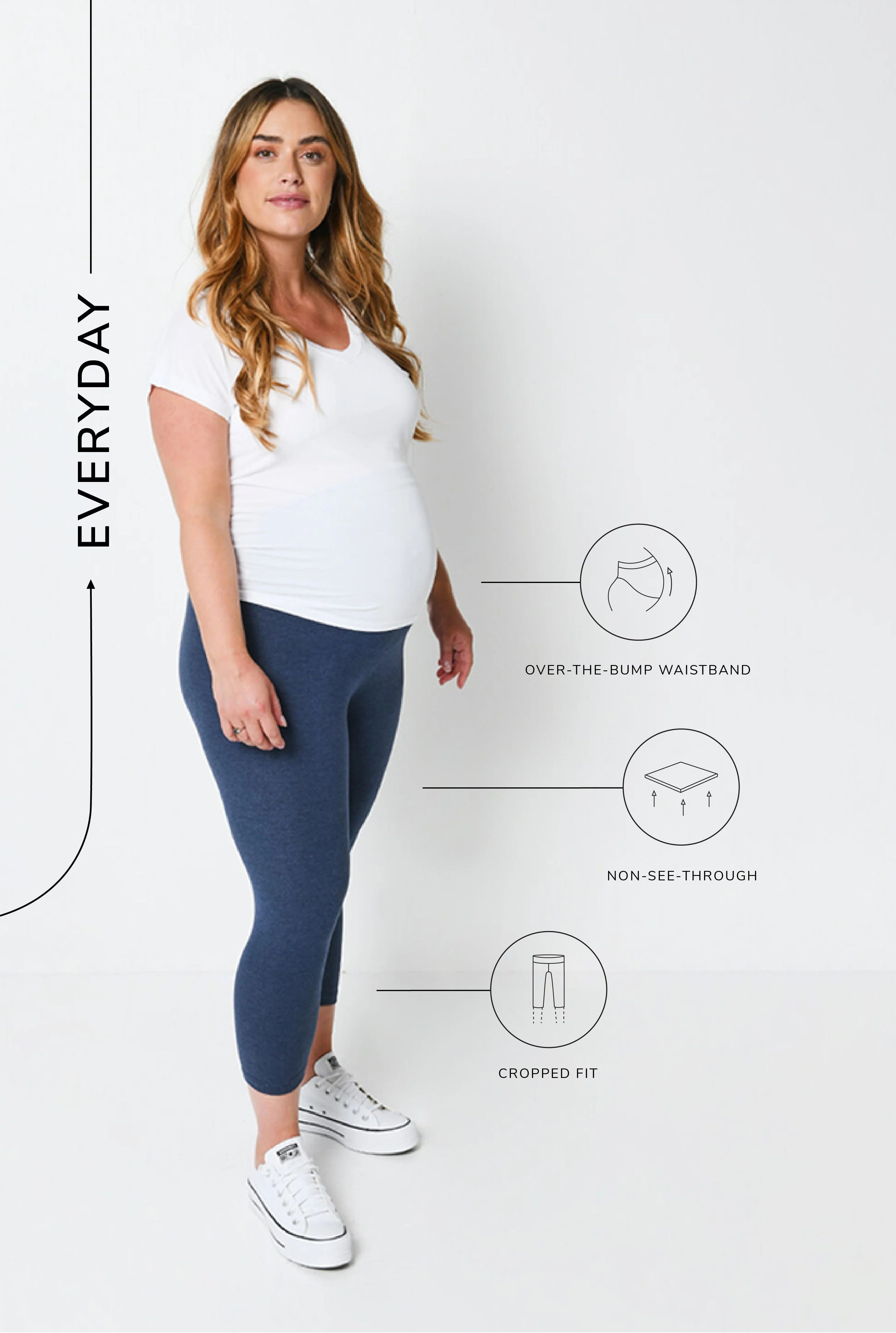 Maternity Everyday Cropped Leggings - Infinity Blue Marl - Image 6