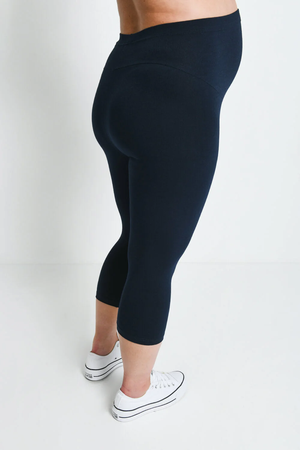 Maternity Everyday Cropped Leggings - Navy Blue - Image 3