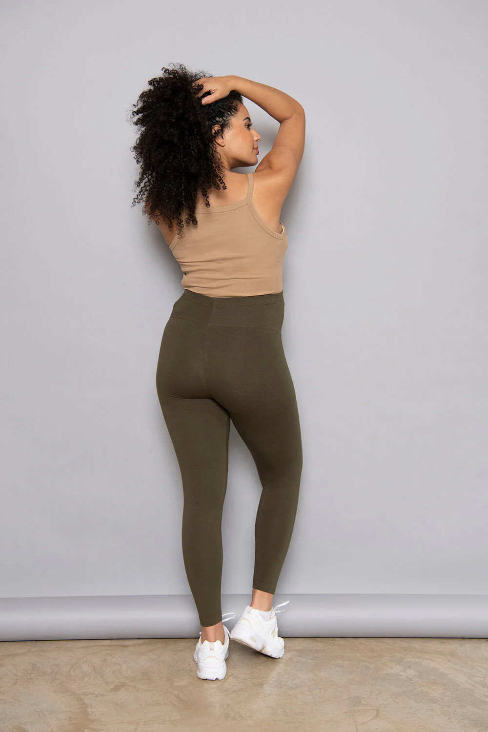 Maternity Everyday Leggings - Khaki Green - Image 4
