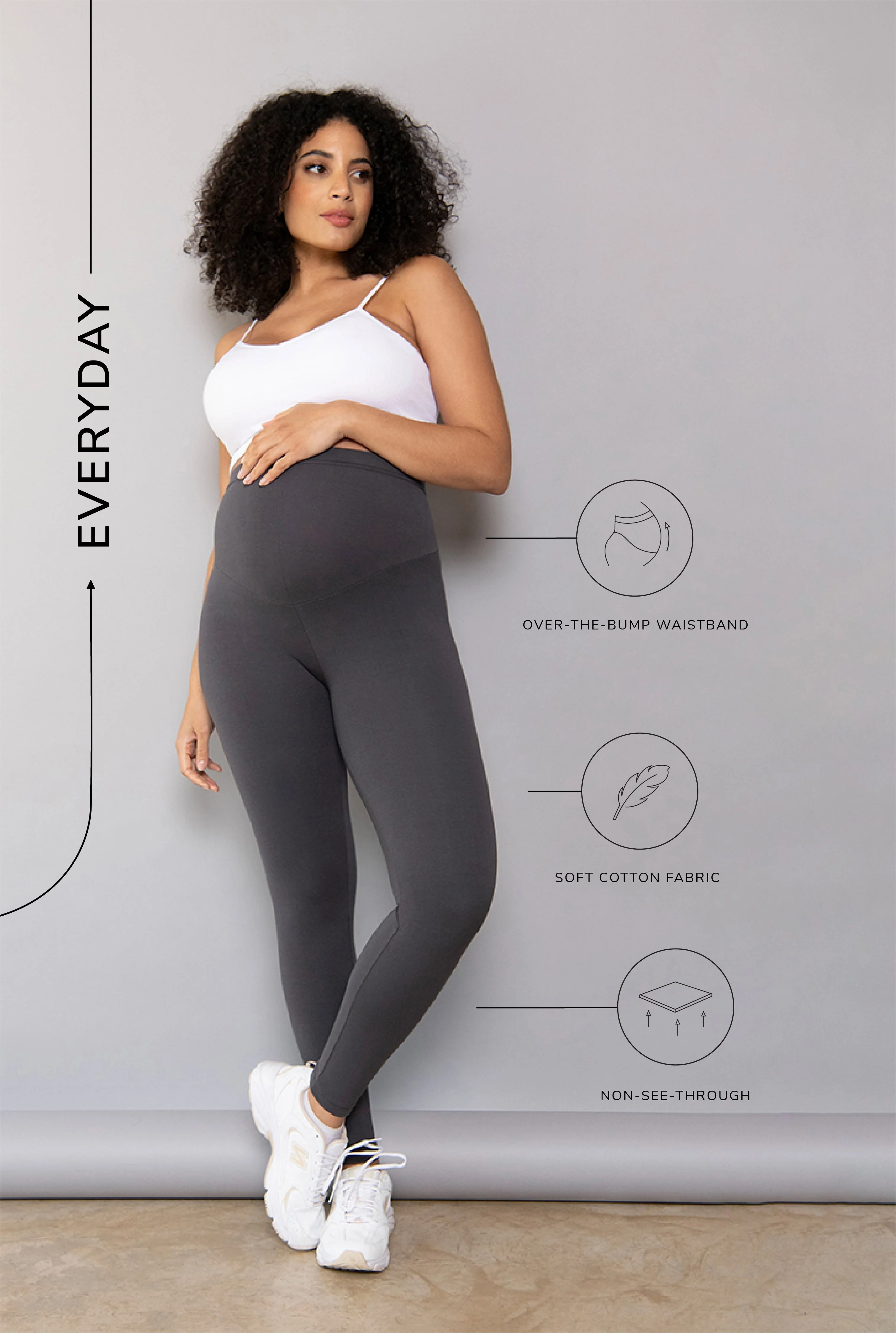 Maternity Everyday Leggings - Odyssey Grey - Image 3