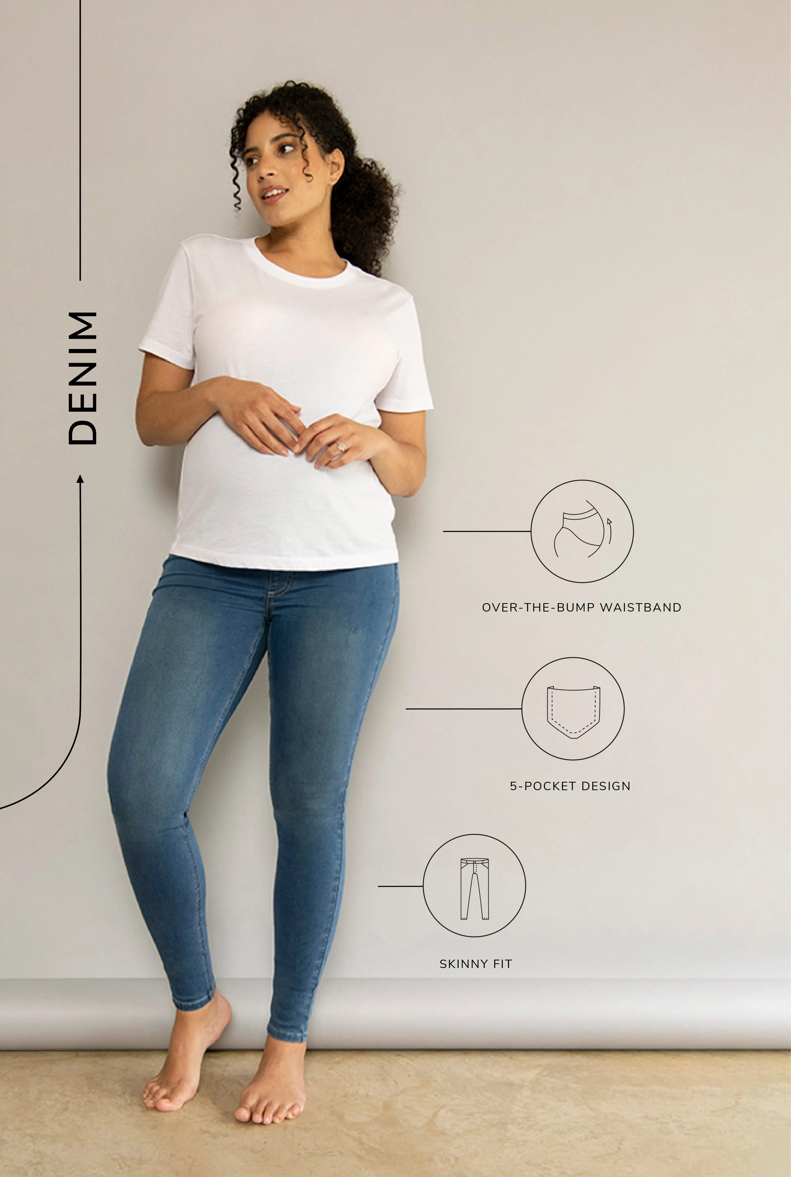 Maternity Jeggings - Mid Blue - Image 6