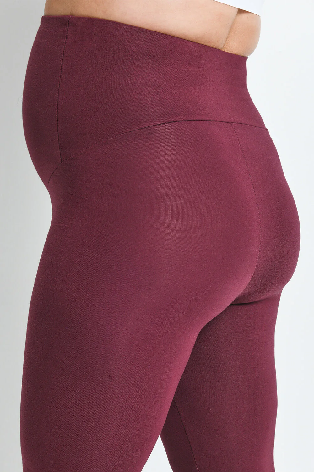 Maternity Lightweight Everyday Leggings - Burgundy - Image 4