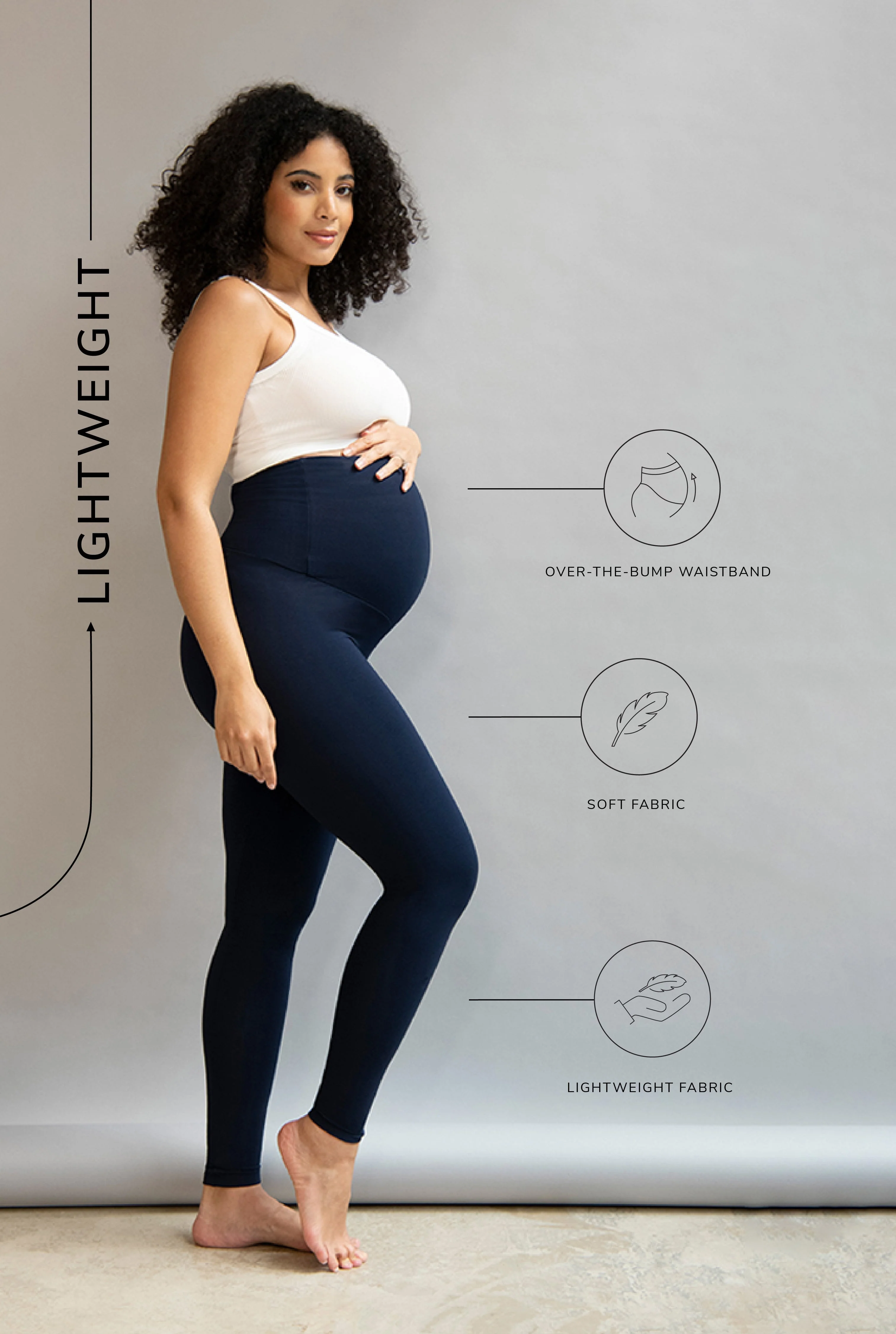 Maternity Lightweight Everyday Leggings - Navy - Image 6