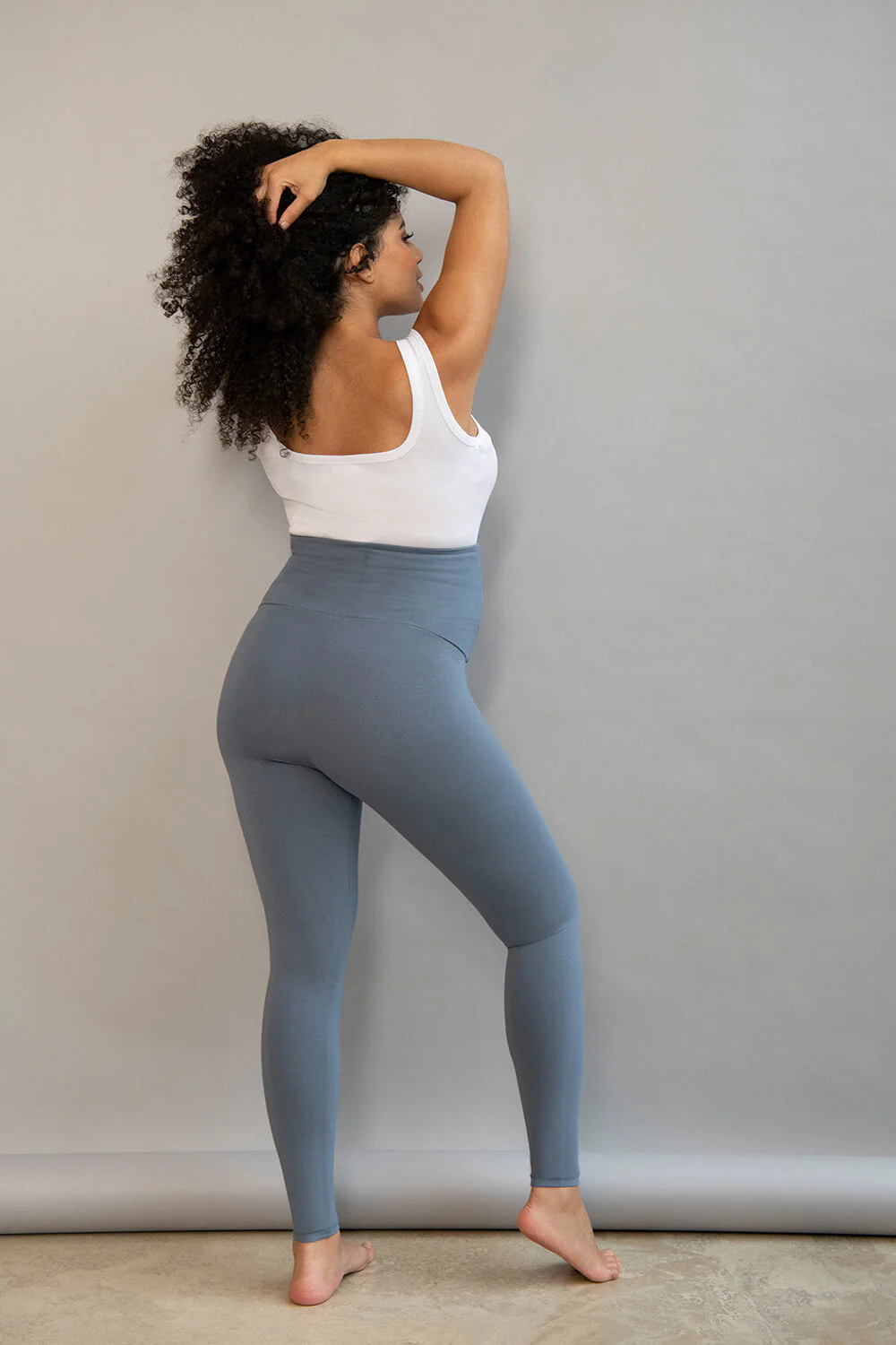 Maternity Lightweight Everyday Leggings - Steel Blue - Image 4