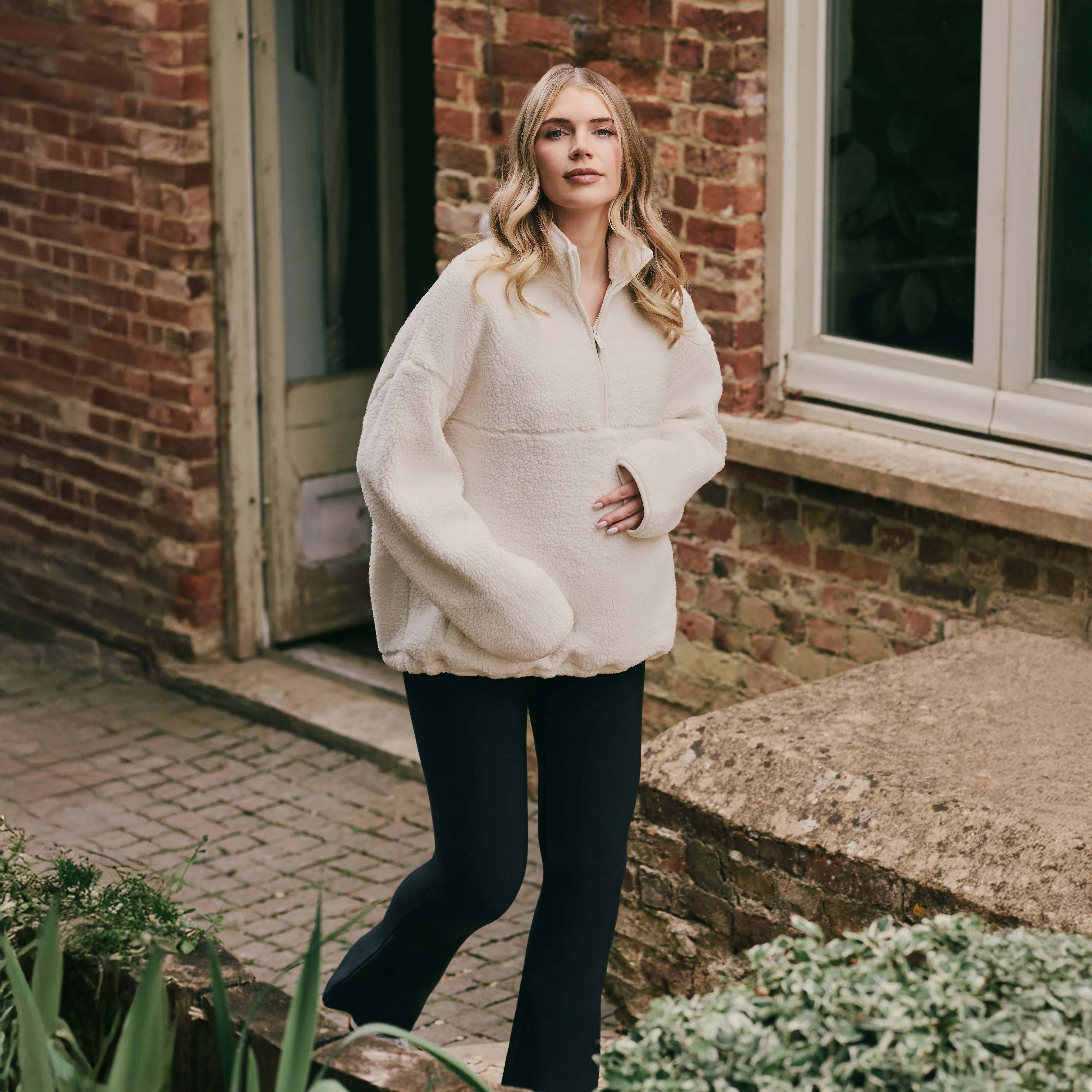 Maternity Winter Flare Leggings - Vintage Navy - Image 3