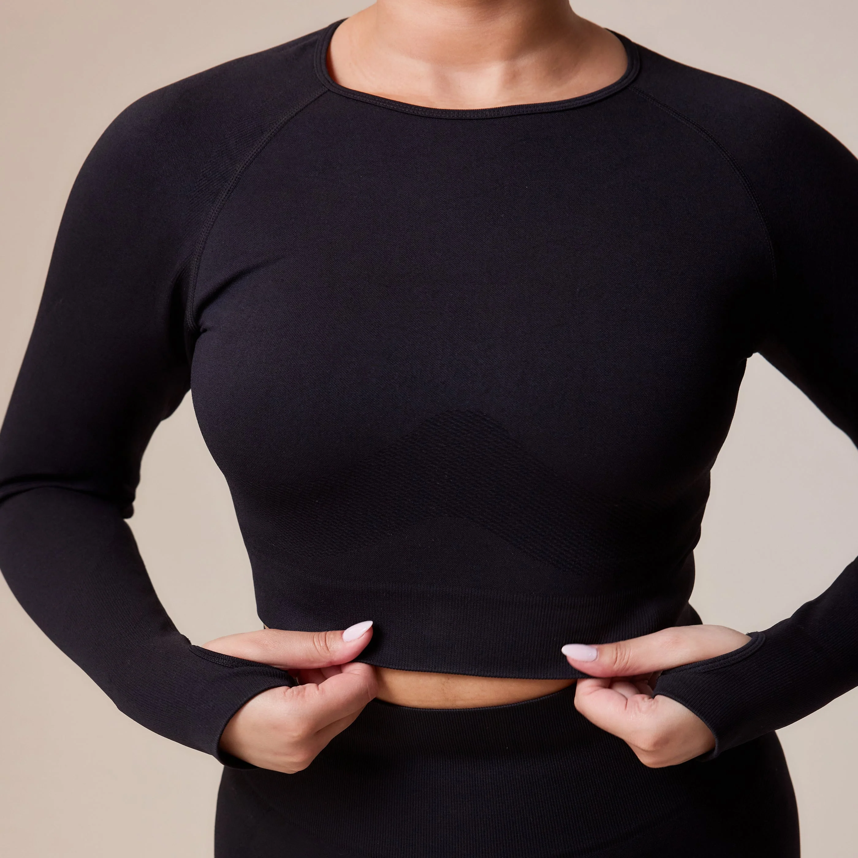 Sculpt Seamless Long Sleeve Top - Black - Image 4