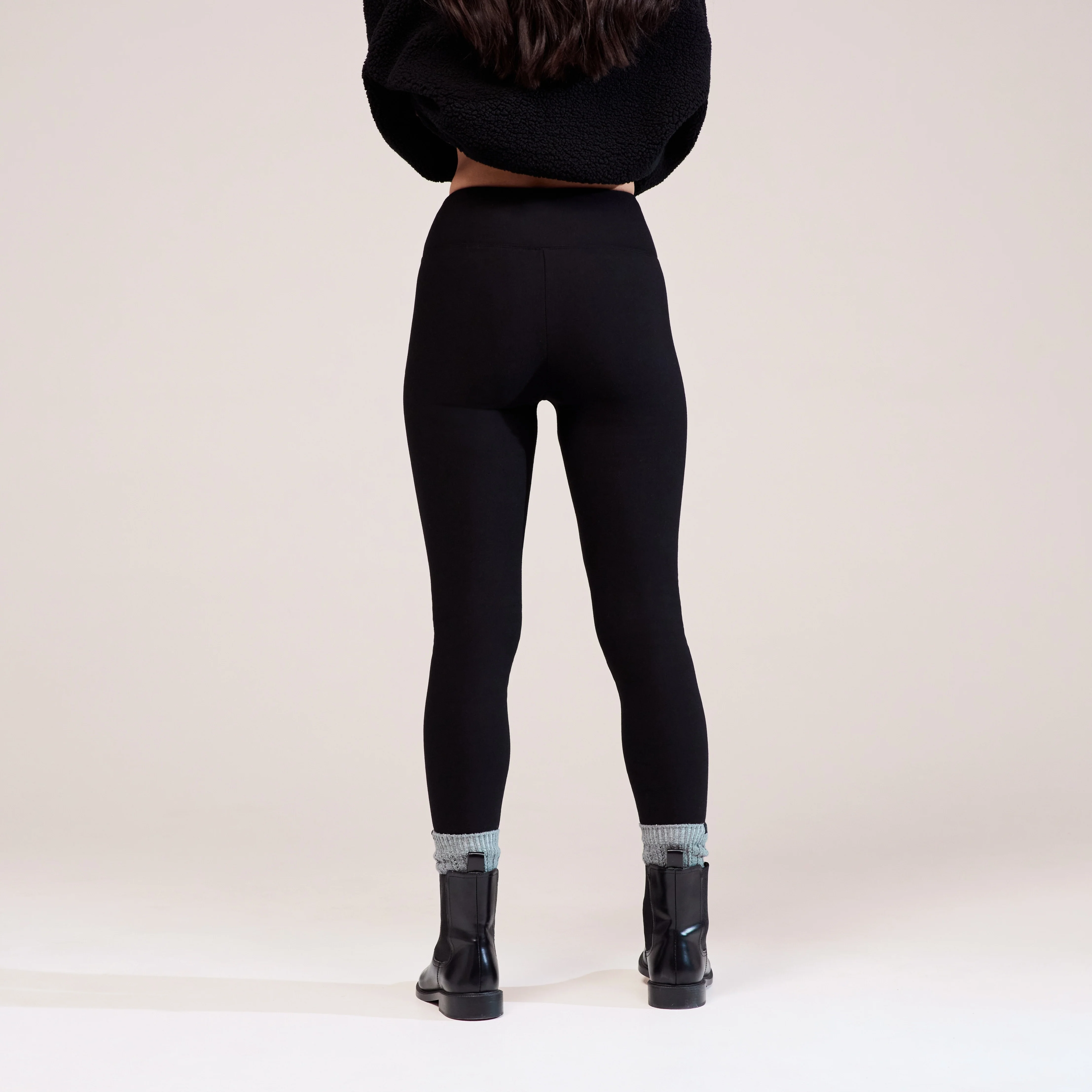 Winter Everyday High Waisted Leggings - Black - Image 3