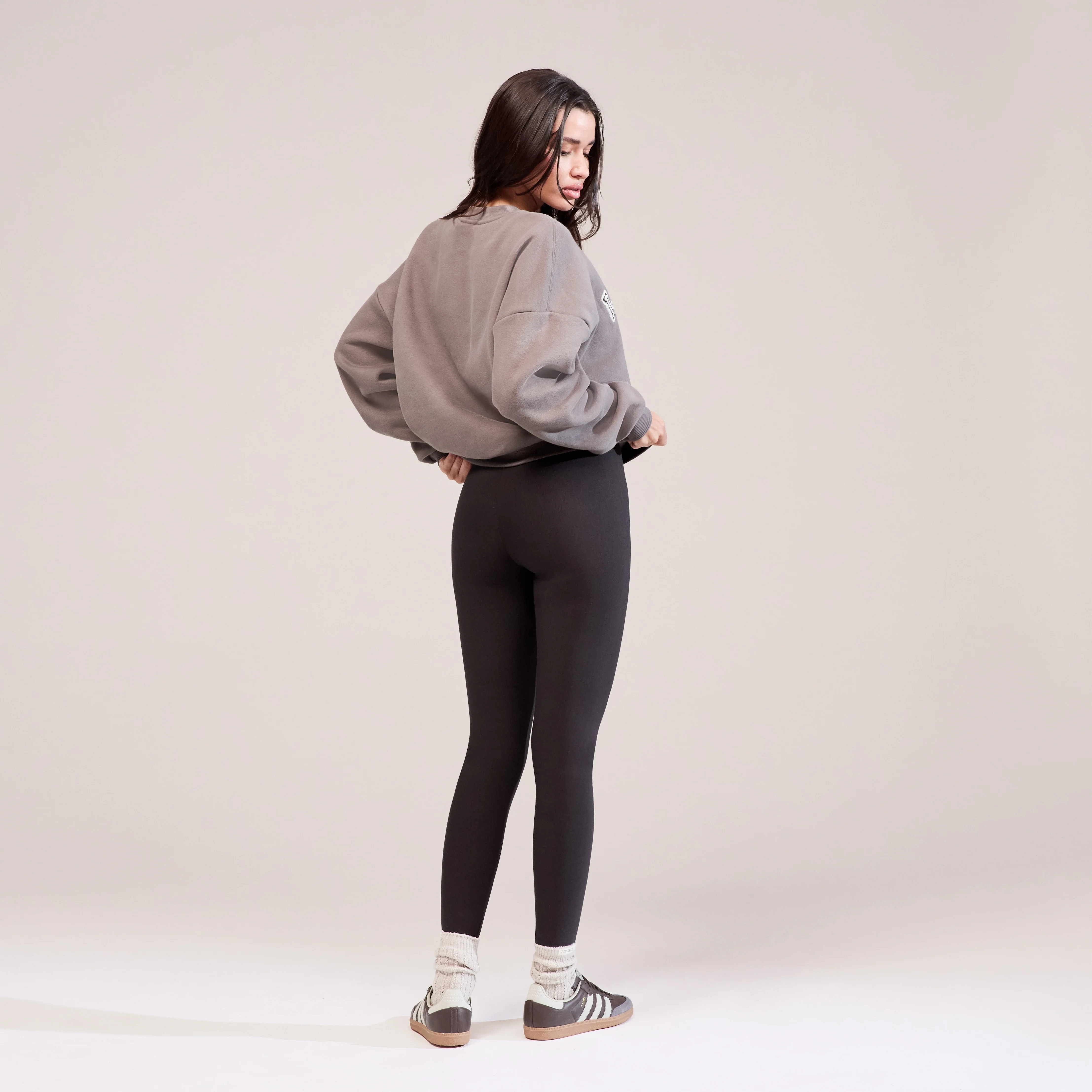 Winter Everyday High Waisted Leggings - Black Coffee - Image 3