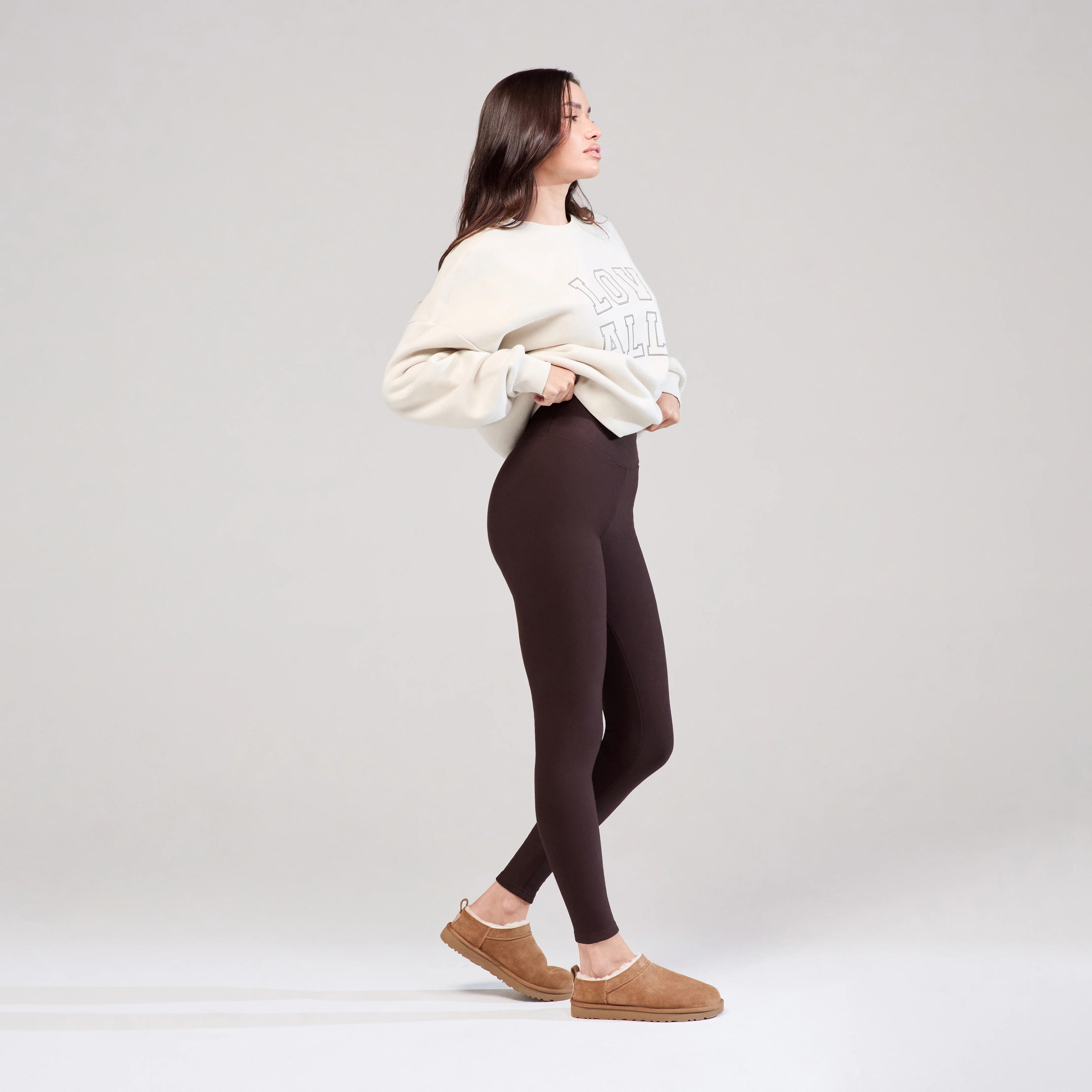 Winter Everyday High Waisted Leggings - Espresso Brown - Image 6