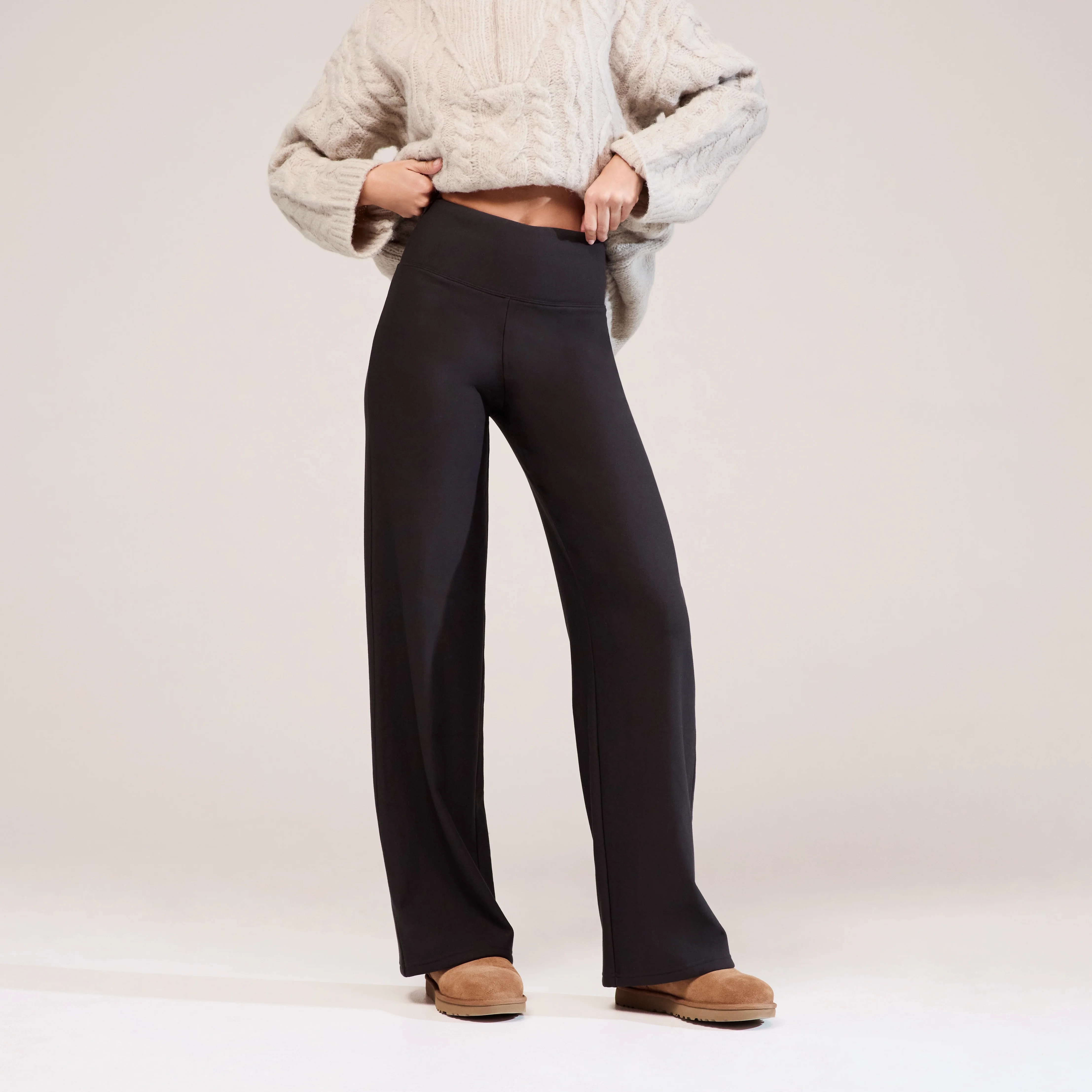 Winter Wide Leg Trousers - Black Coffee - Image 3