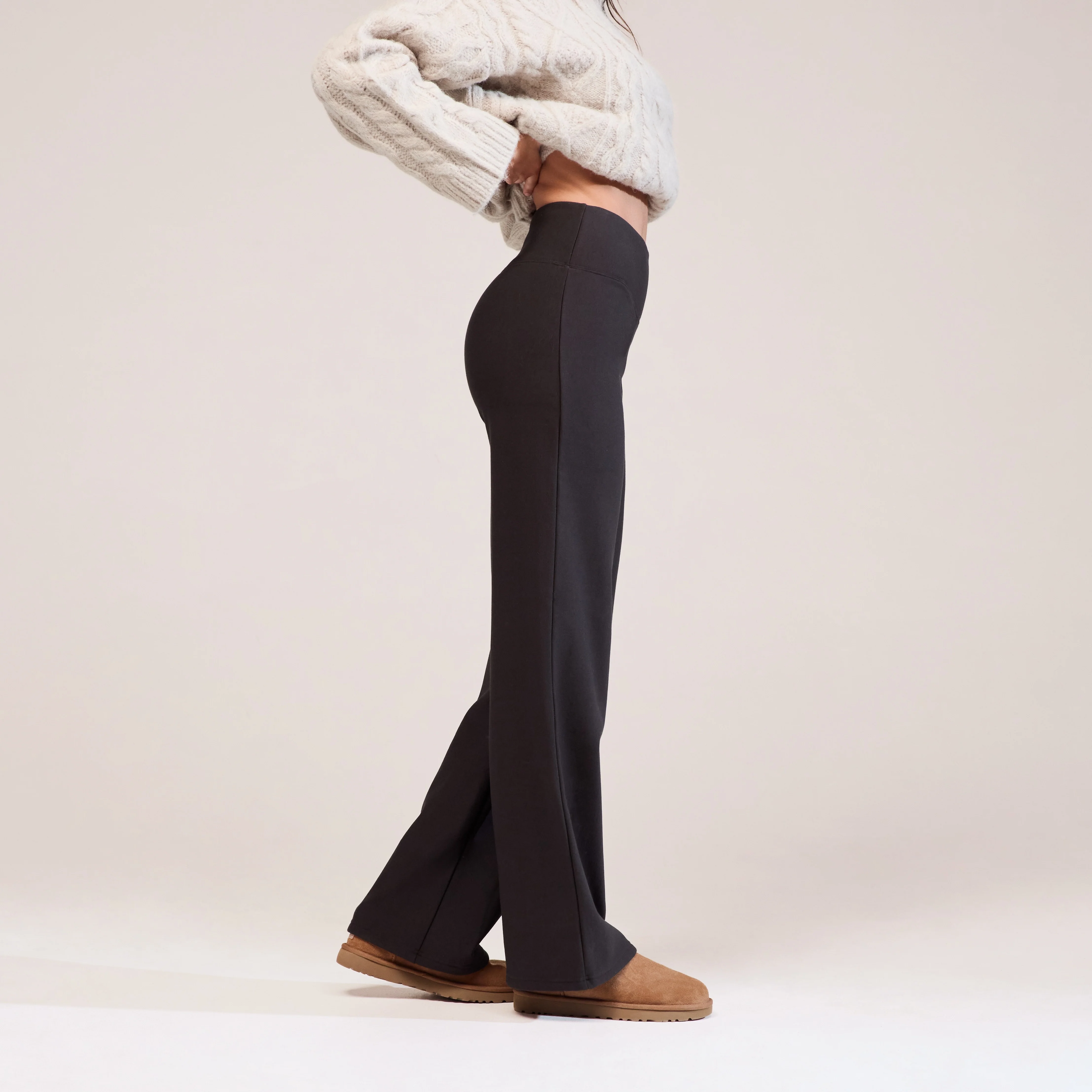 Winter Wide Leg Trousers - Black Coffee - Image 5