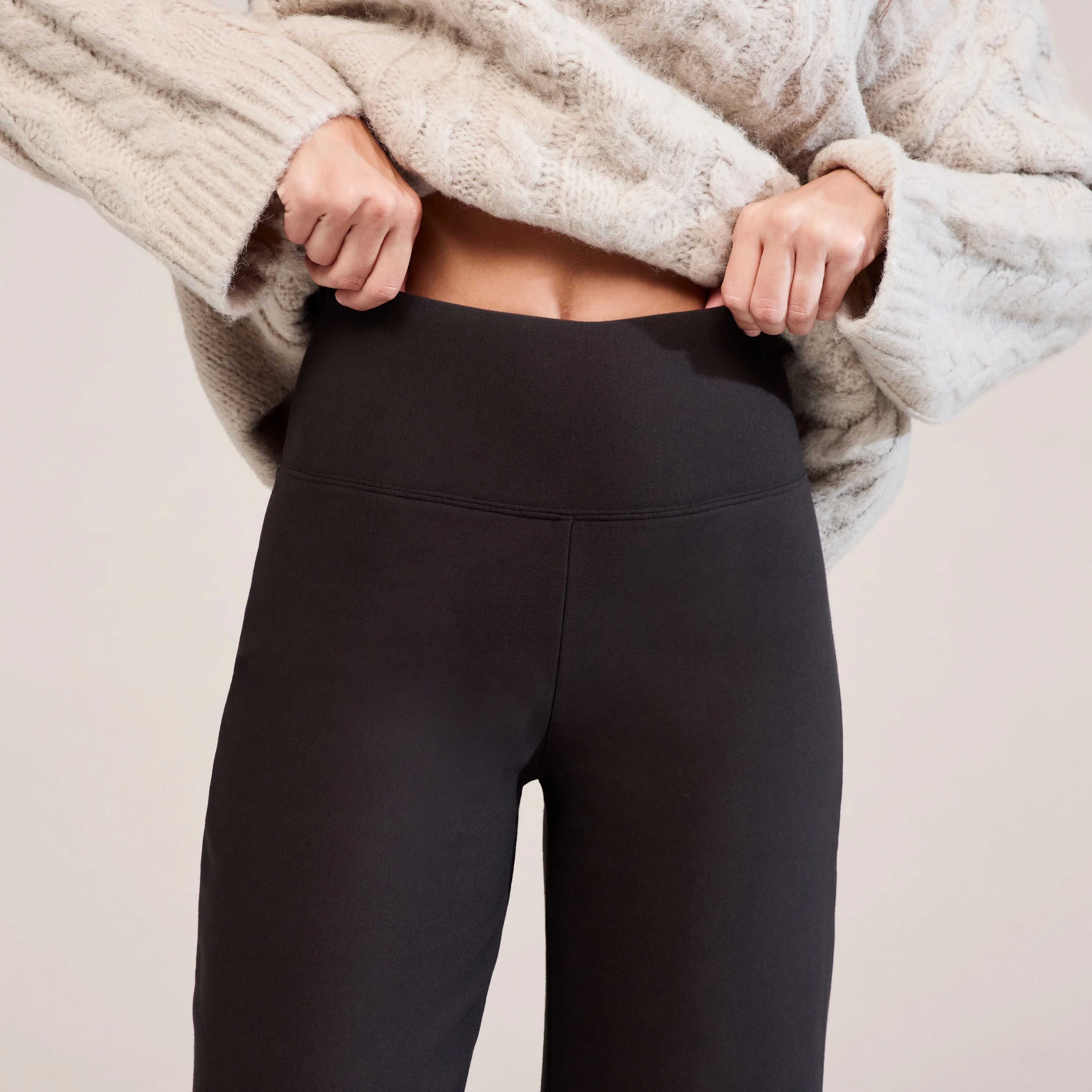 Winter Wide Leg Trousers - Black Coffee - Image 6