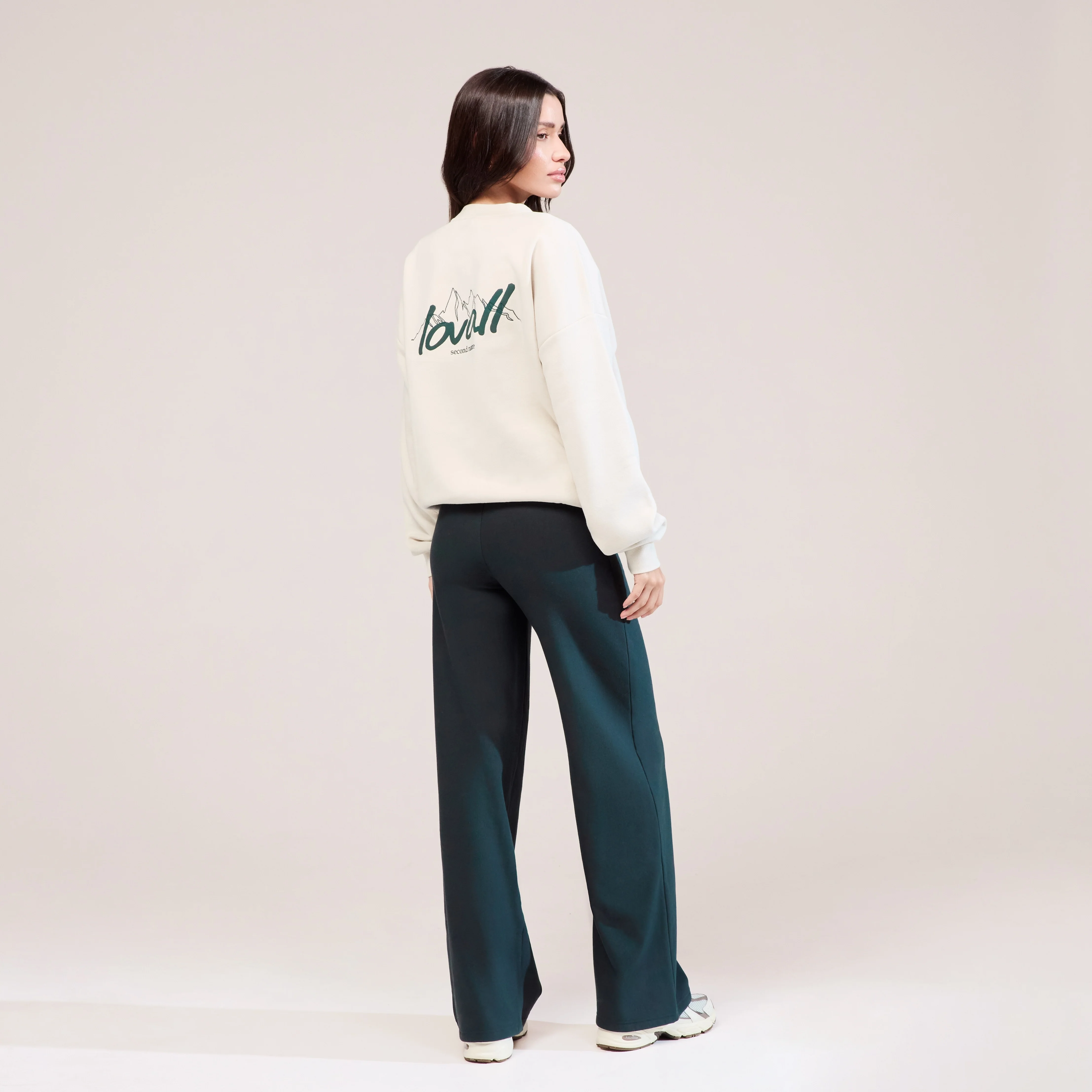 Winter Wide Leg Trousers - Pine - Image 3